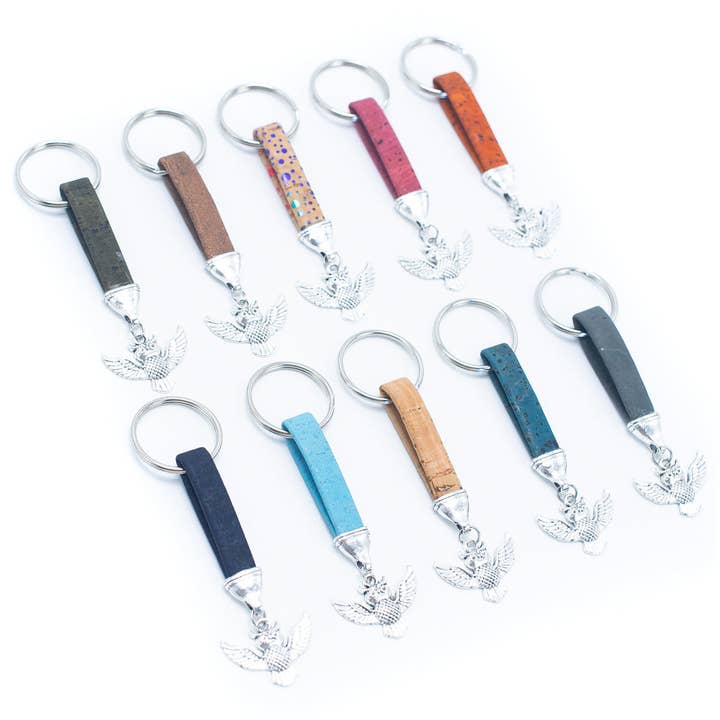 Meninas Bonitas Cork – wholesale Keychain – Unisex – cork with pendant Simple style handmade keychain I-013-MIX-105