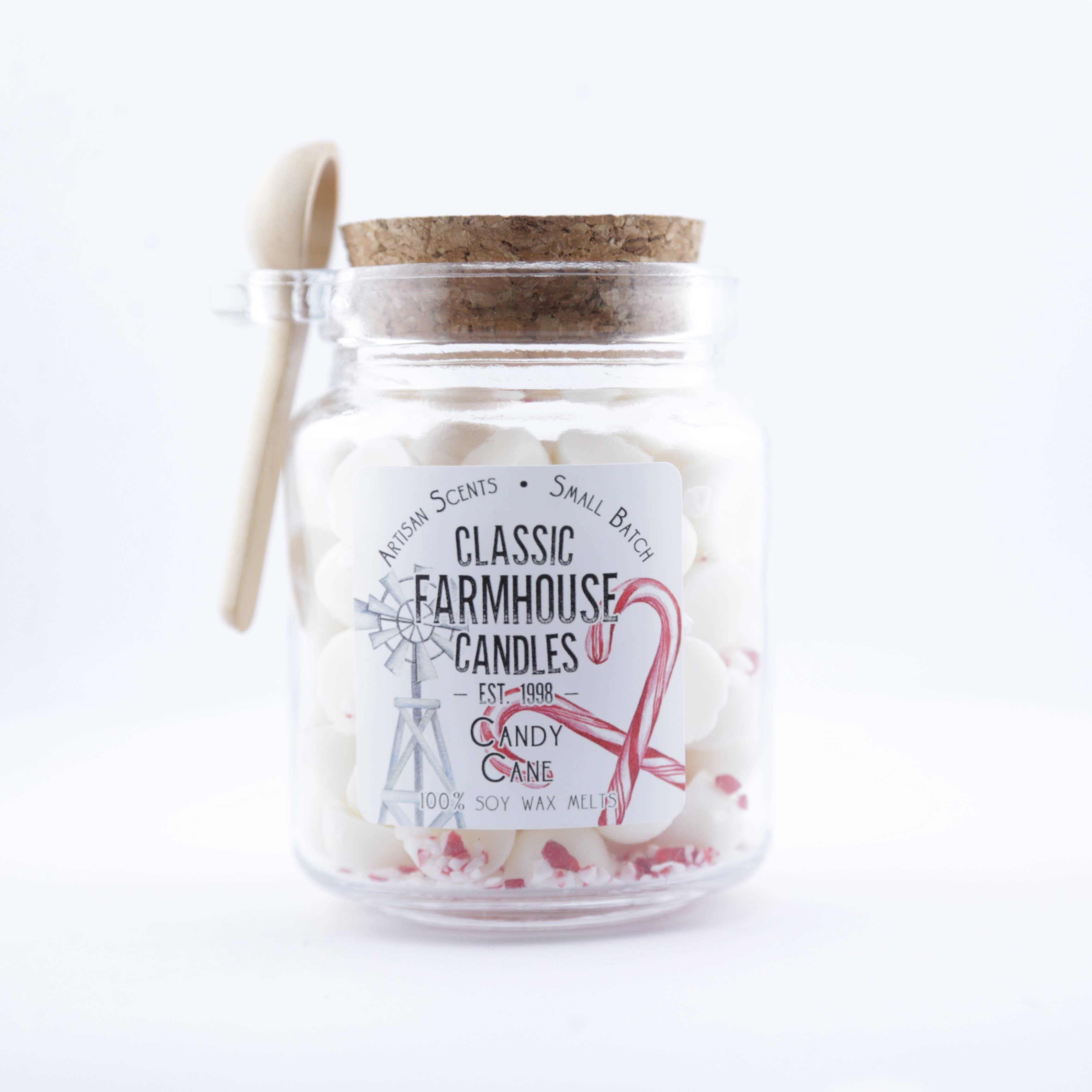 Classic Farmhouse Candles - Wholesale Wax Melt - NEW! Soy Wax Melt Jar - Candy Cane