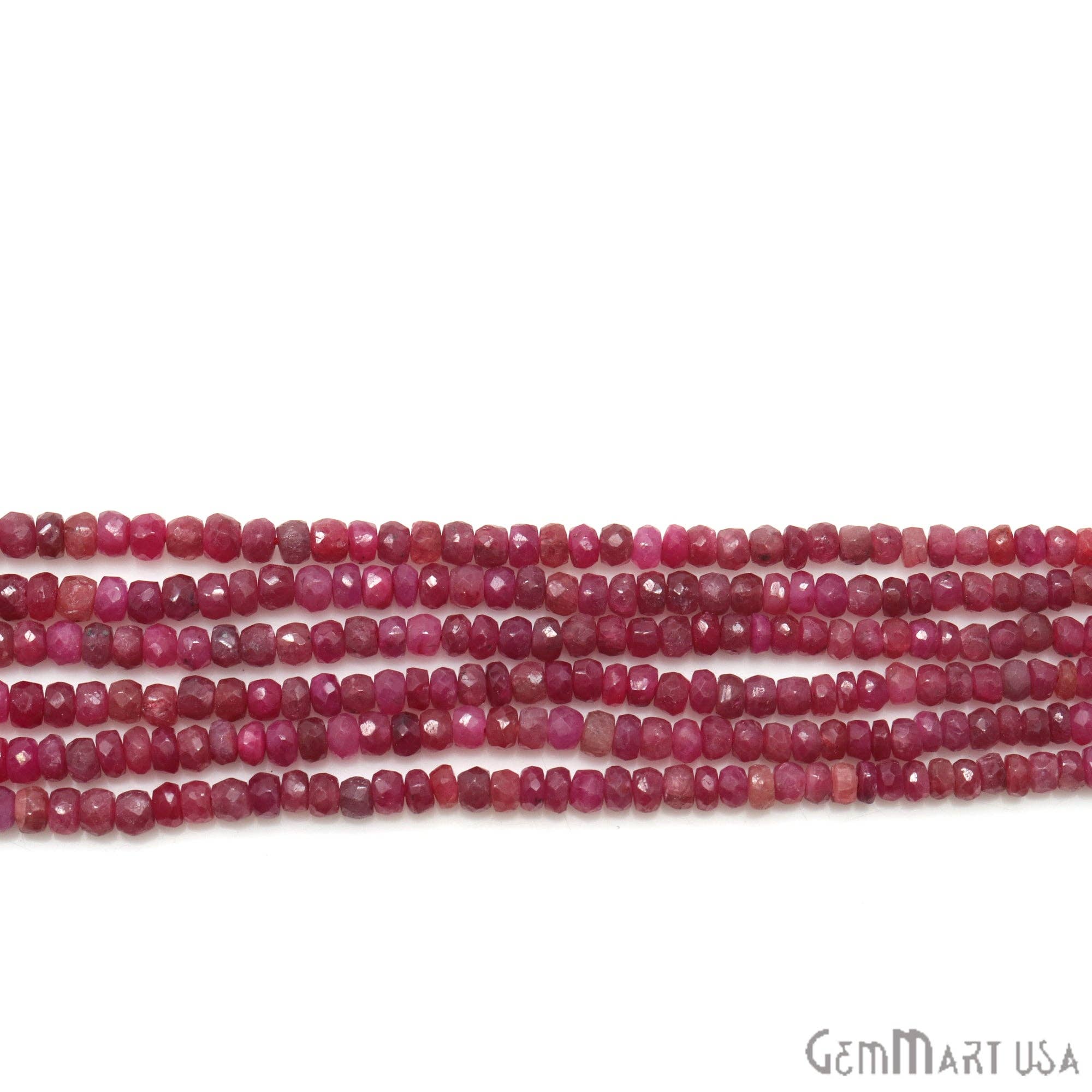 GemMartUSA - Wholesale Beads - Ruby Rondelle Beads,13Inch Natural Gemstone Strand,3-4mm3