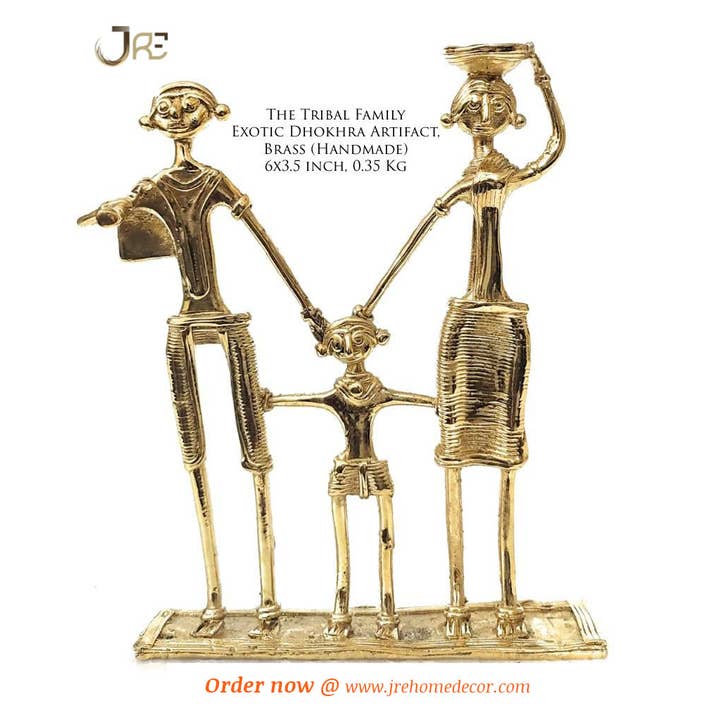 Dhokra Brass Tribal Family Tabletop Decor for wholesale by JRE Home Decor