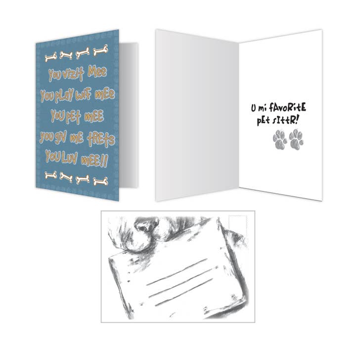 Dog Speak – Großhandel Dankeskarten – Haustier sitzend - U Feed Me2