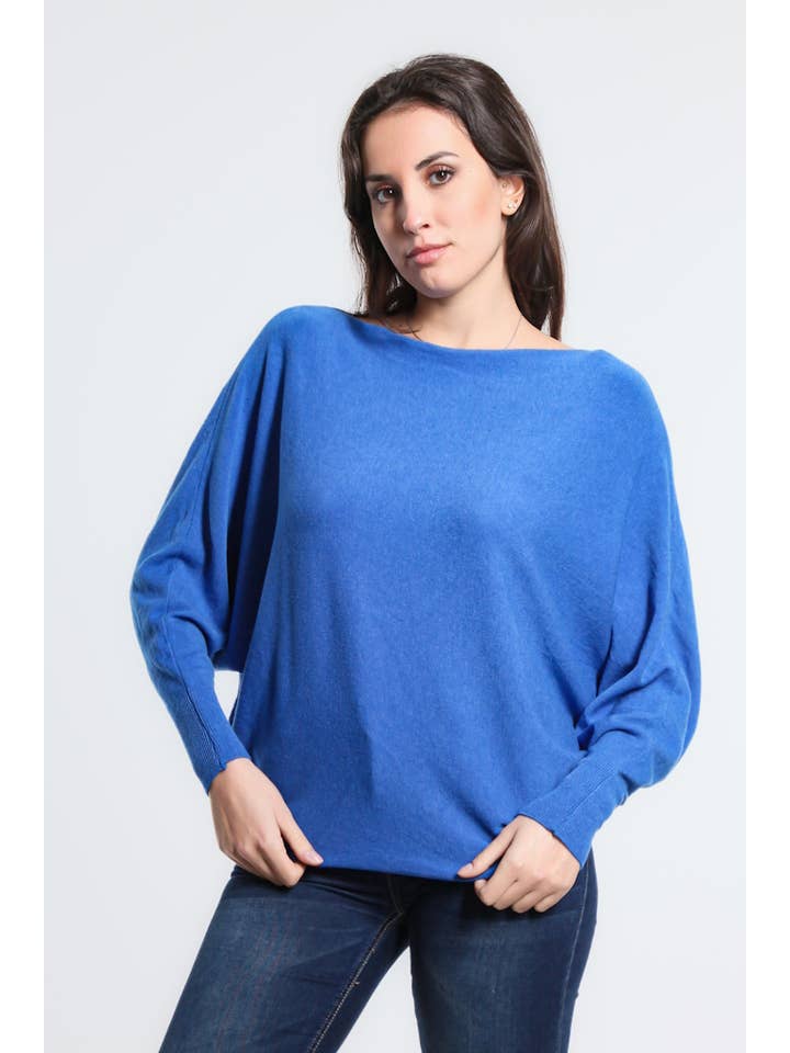 TINA Stephens Italy/Tees By Tina – Großhandel Strickpullover – Damen – Mylah Seriously Weicher Fledermaus-Pullover (BLS413)50