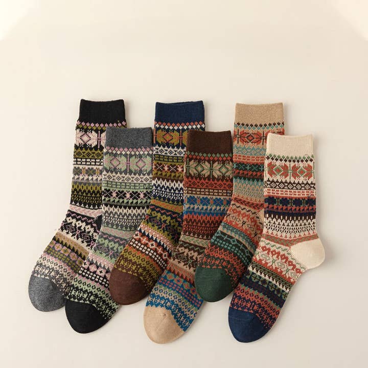 Autumn And Winter Retro Ethnic Style Women's Socks for wholesale by MKS America