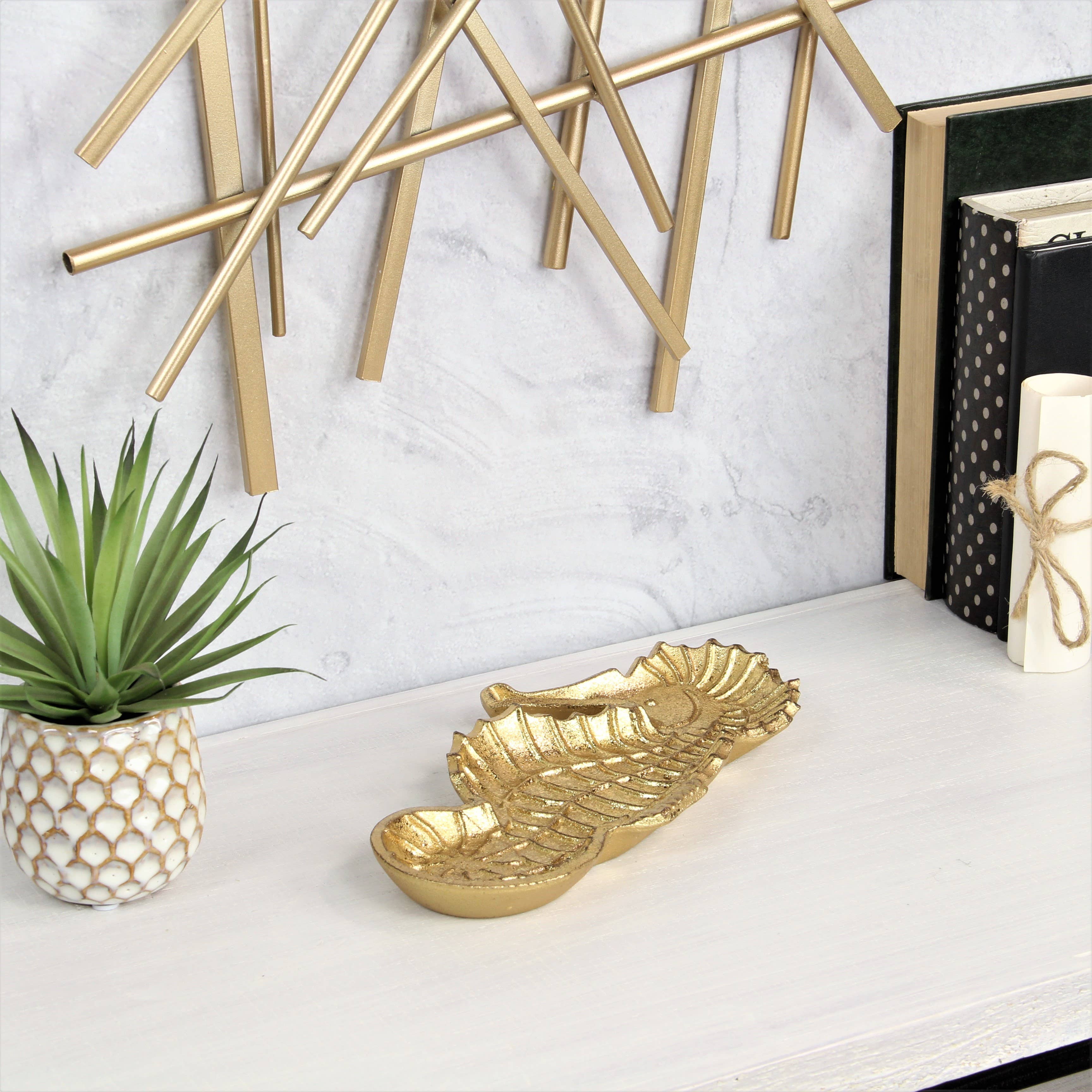 Cheungs Home Decor - Wholesale Decoratief dienblad - Ceili gouden gietijzeren zeepaardbak6