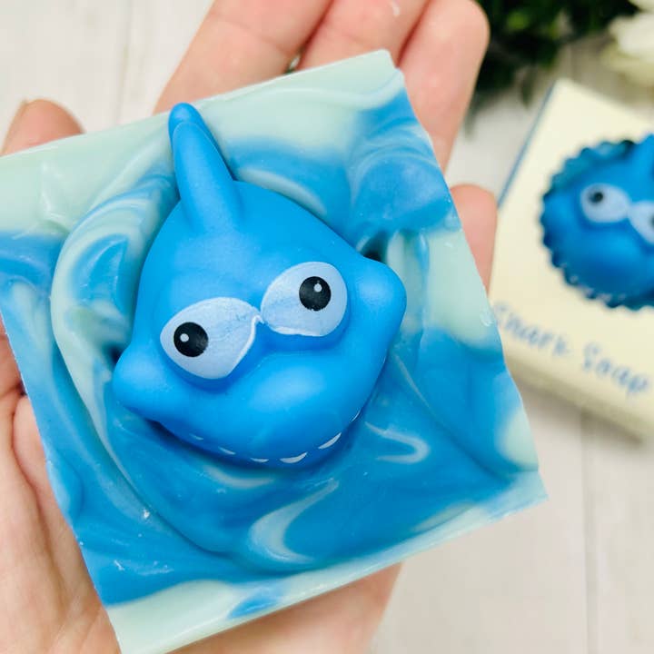 SARATOGA NATURAL BODY CARE LLC - Wholesale Bar Soap - Shark Handmade Soap Bar for Kids VEGAN COLD PROCESS