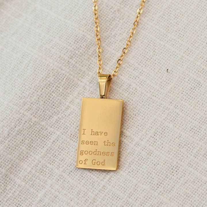 Jenessa Wait – wholesale Pendant/charm necklace – Necklace: 18kt Gold I have seen the goodness of God