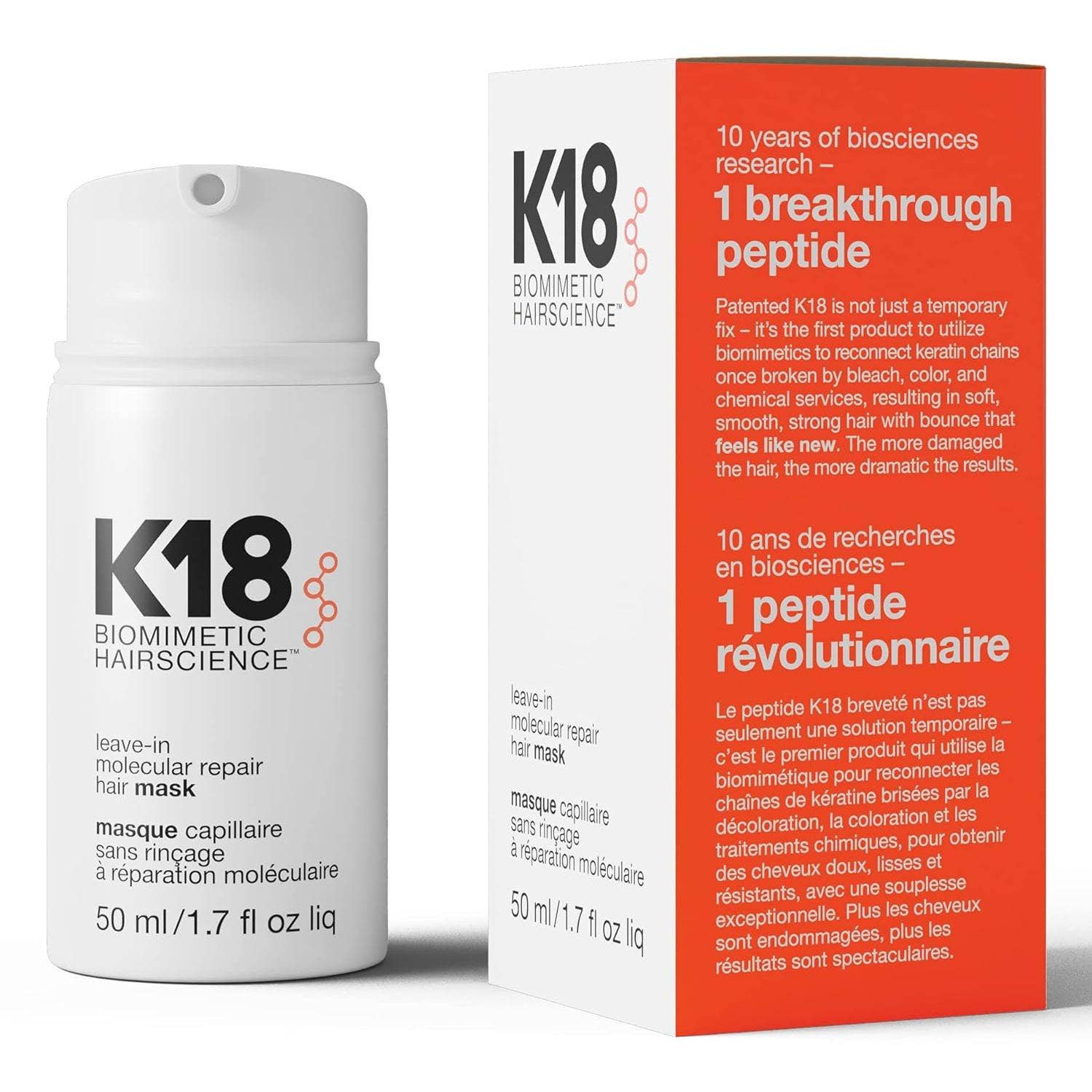 KT Supply - Wholesale Hair Conditioner - K18 Leave-In Molecular Repair Hair Mask 50ml/1.7oz0