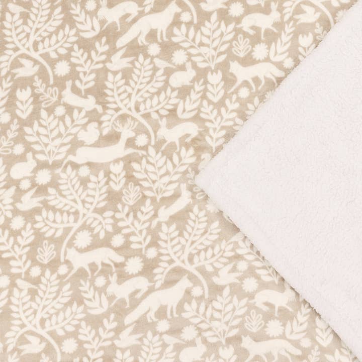 Skandi Woodland Sherpa Fleece Throw Sable for wholesale on Faire5