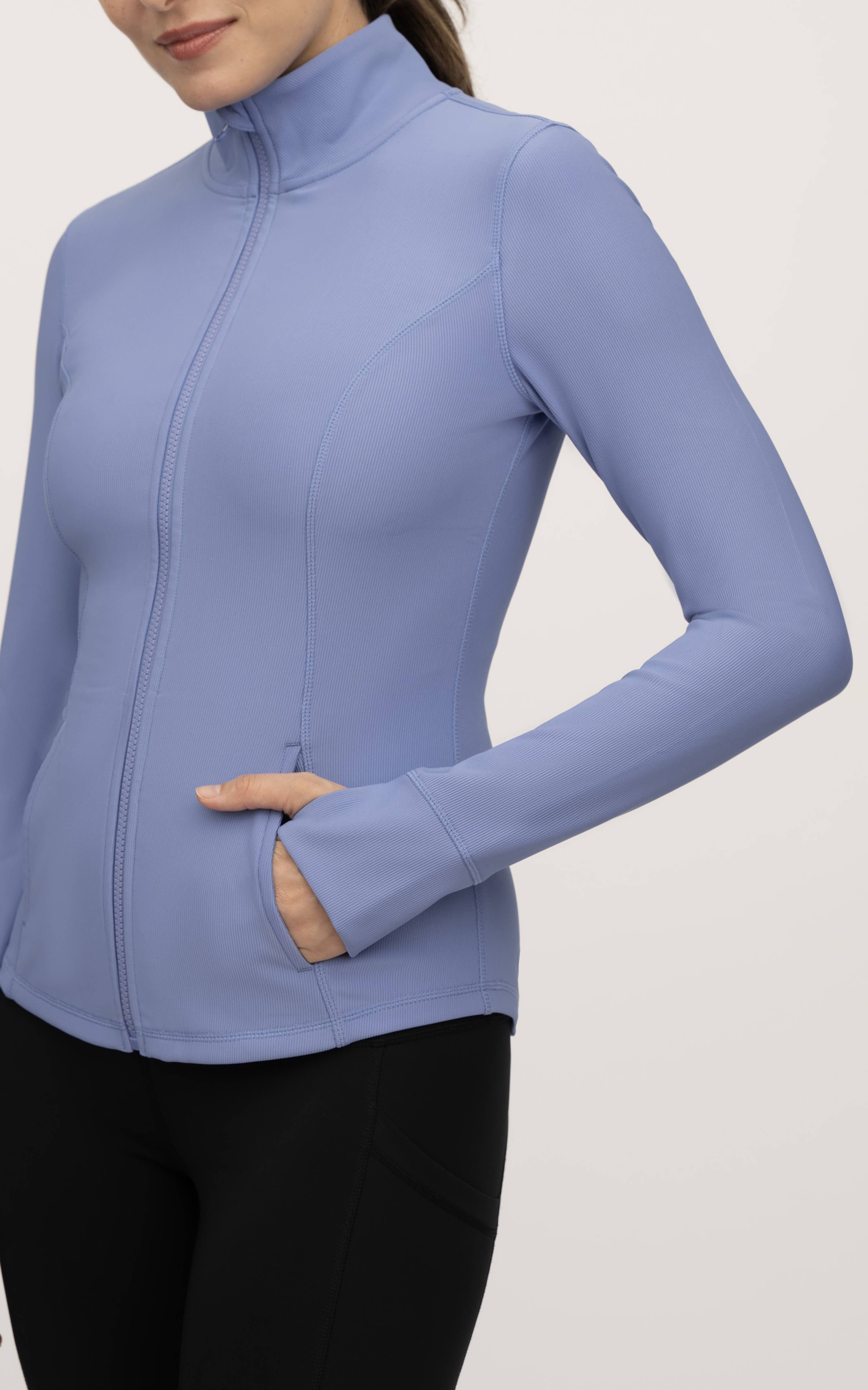 90 Degree by Reflex & Yogalicious - Wholesale Athletic Jacket - Women's - Women's Everyday Ribbed Full Performance Full Zip Jacket11