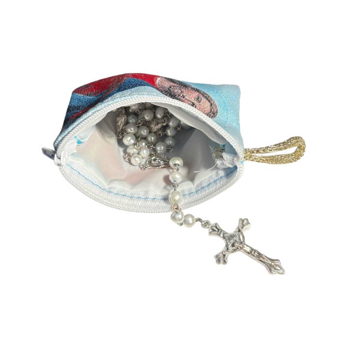 Oremus Mercy - Wholesale Pouch - Unisex - Rosary Pouch - Sacred Heart of Jesus 3″ x 4″5