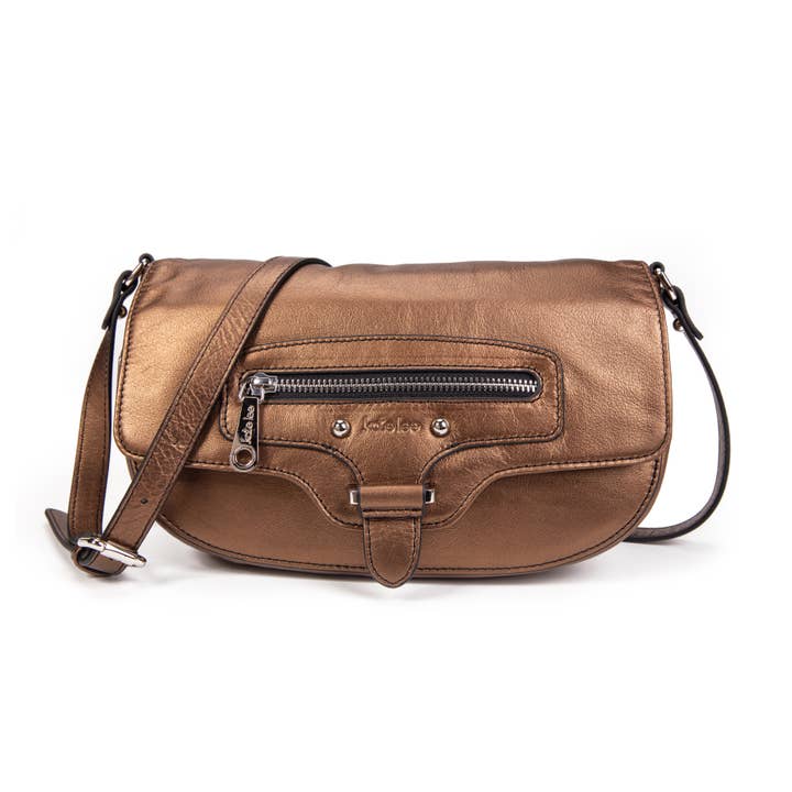 Enara bronze leather shoulder bag for wholesale by kate lee