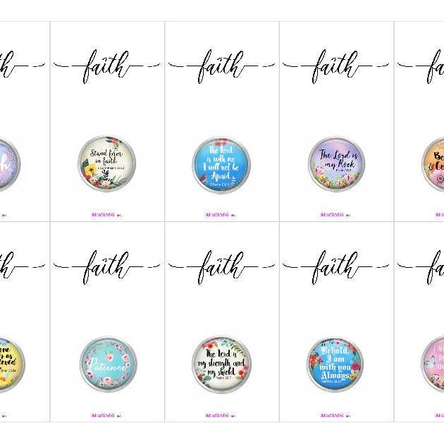 Say It In A Snap - Faith Card with Choice of Snap for wholesale by Say It in A Snap Jewelry