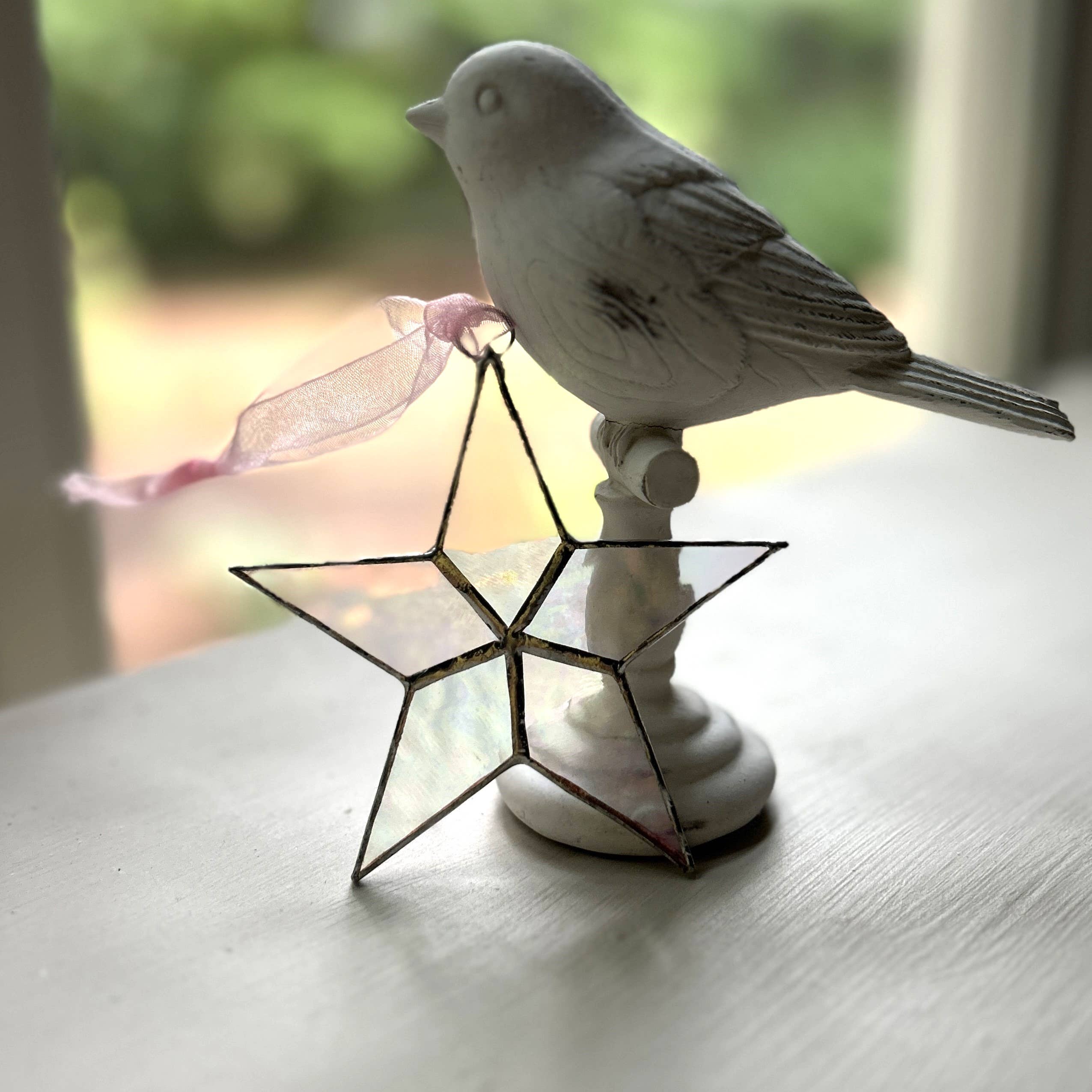 The Grandparent Gift Co. Inc. - Wholesale Ornament - Kids & Baby - Little Star: Baby Girl Handmade Stained Glass Star 77205