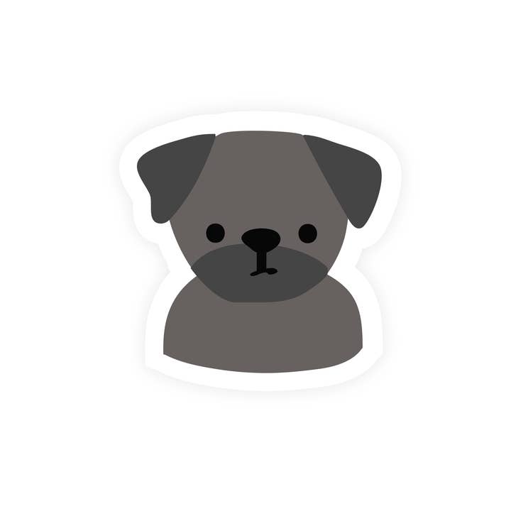 Pug Dog Vinyl Sticker for wholesale by A Jar Of Pickles