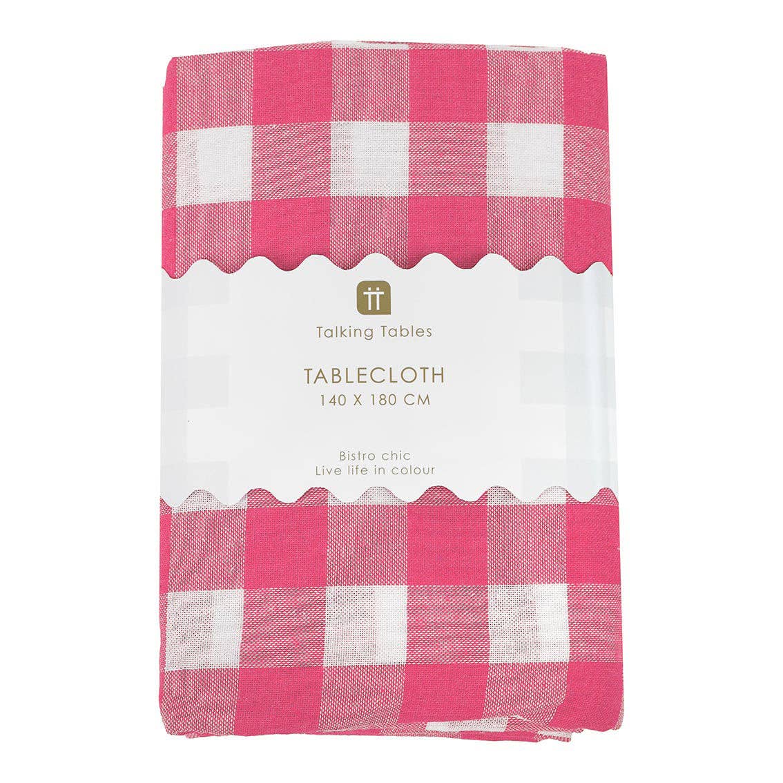 Talking Tables USA - Wholesale Tablecloth - Raspberry & White Gingham Tablecloth | Valentines Decor |6
