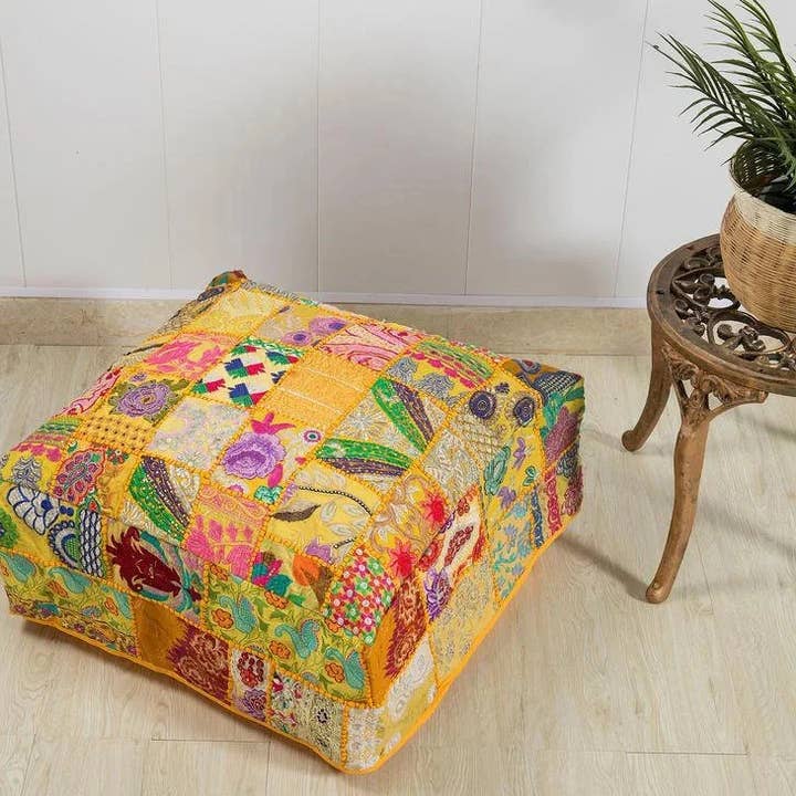 GYPSY STUDIO - Wholesale Floor Pillow - Bohemian Floor Cushions Decorative Cushion Cover Sari Large0
