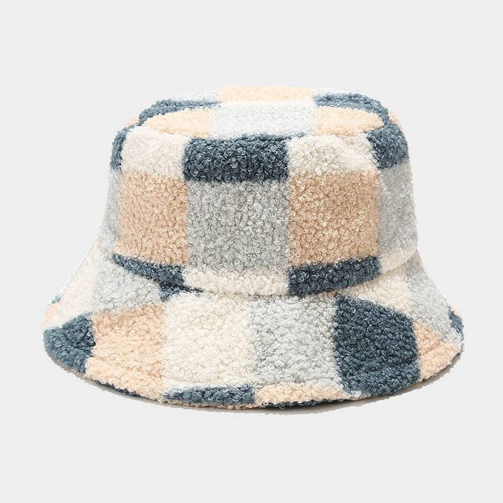 Dipped Shop - Wholesale Bucket Hat - Women's - Colorful Plaid Warm Winter Bucket Hats DPBH03216