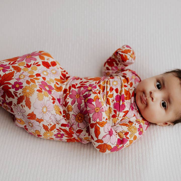 Three Little Tots - Wholesale Babygown - Baby - Wild Child Floral Hawaiian Knotted Gown7