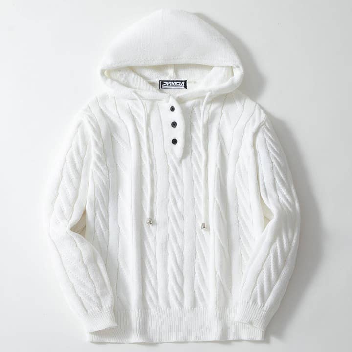 Jersey de Punto con Capucha para Hombre con Patrón de Cables Sudadera Casual para venta al por mayor de SALINA TRADING INC