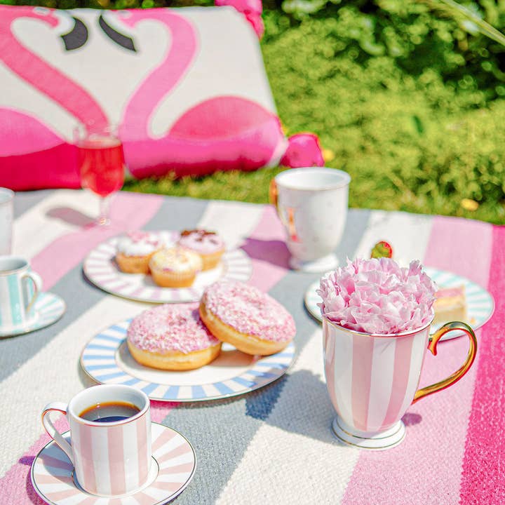 Bombay Duck - Wholesale Dinner Plate - Stripy Tea Plates Pastels - Set of 4
