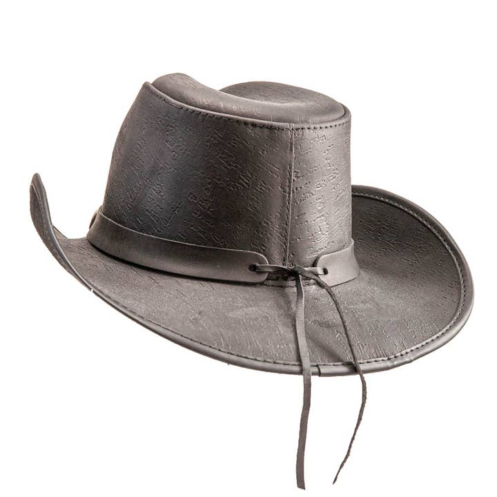 American Hat Makers - Venta al por mayor Sombrero cowboy - Unisex - Sombrero Vaquero de Cuero Genuino con Concho - Estilo Cyclone18