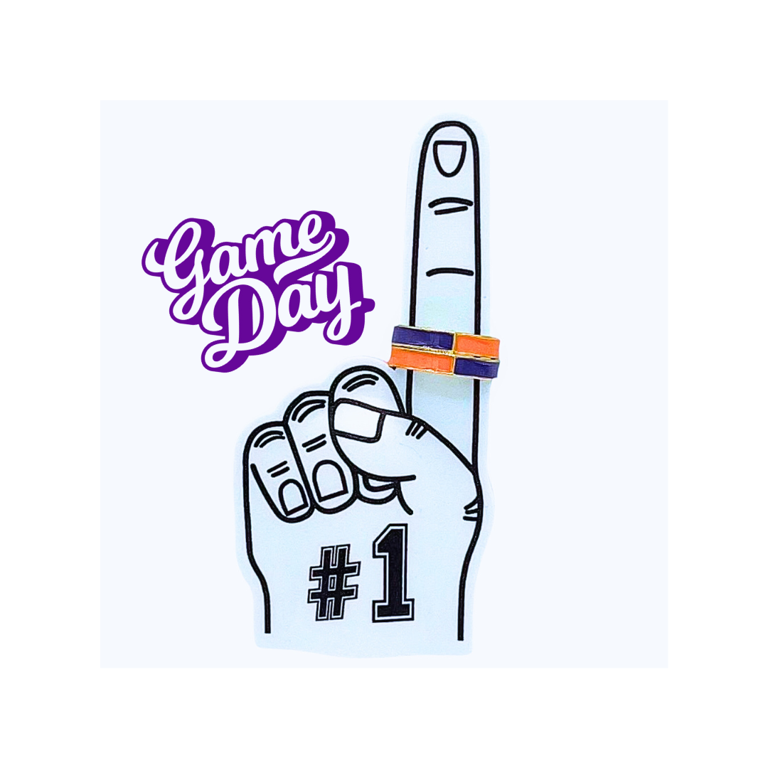 Color Shout - Vente Anneau/bague à empiler - R207-Jour de Match : Ensemble de Bagues Empilables aux Couleurs de l'Équipe9