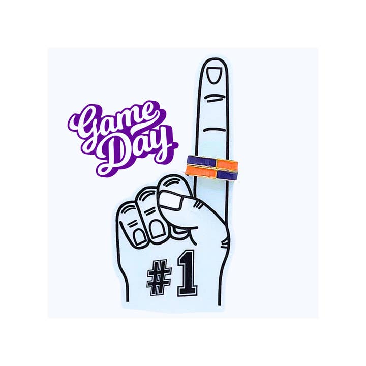 Color Shout - Vente Anneau/bague à empiler - R207-Jour de Match : Ensemble de Bagues Empilables aux Couleurs de l'Équipe9