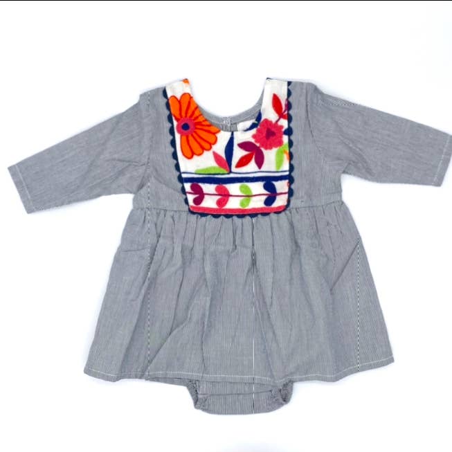 Vestido bebé Joya - Rayas grises para venta al por mayor de Cheeni Clothing