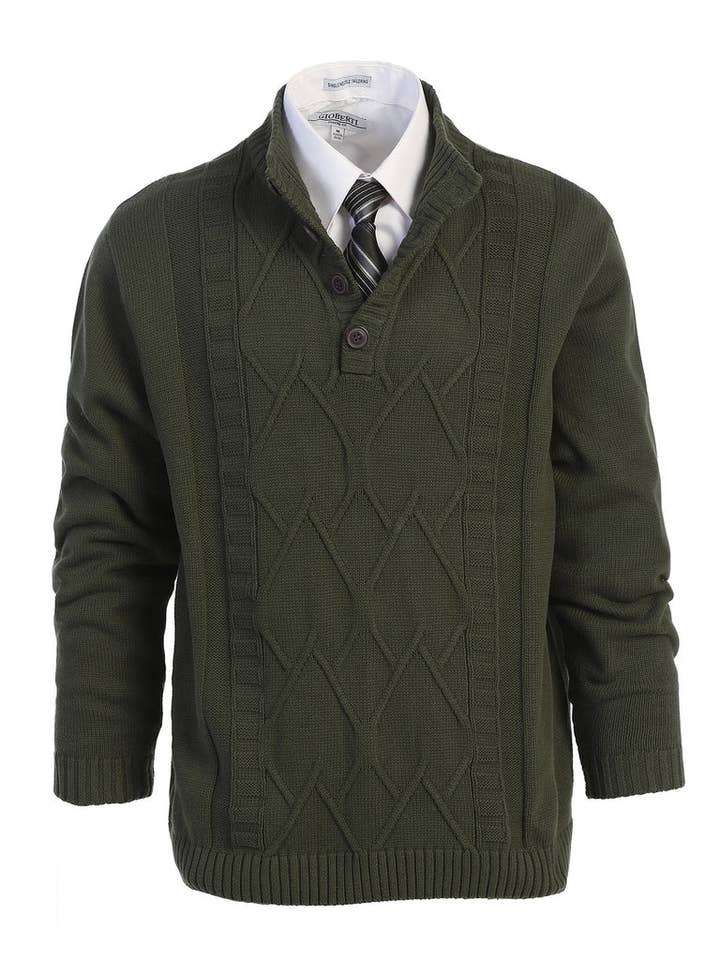 Men's Cotton 3 Button Down Collar Knitted Cardigan Sweater for wholesale by Setco.26