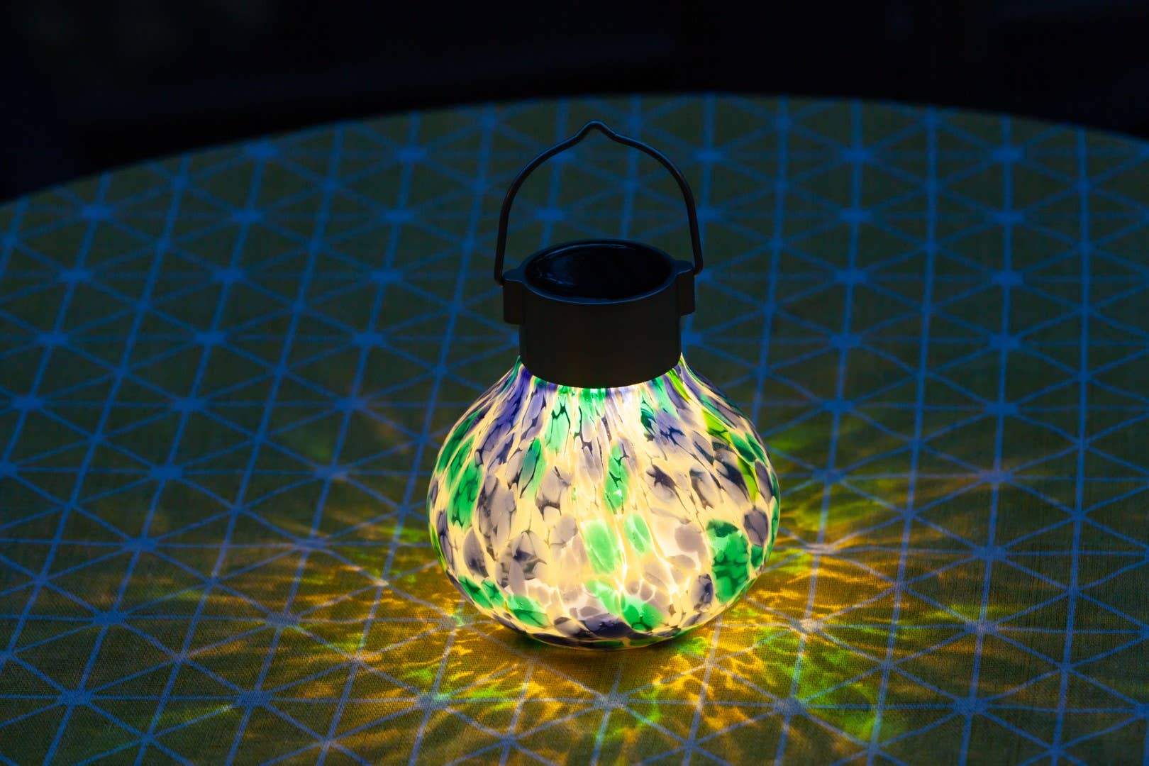 Allsop Home & Garden - Wholesale Outdoor/Lawn Light - Tea Lantern - 5" Glass Outdoor Solar Lantern - Tidal Blue2