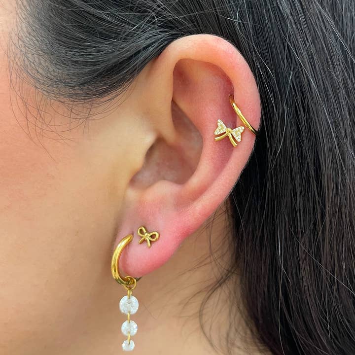 Schmuckgroßhandel – Großhandel Einzelohrring – Glow Tie Piercing | Titan1