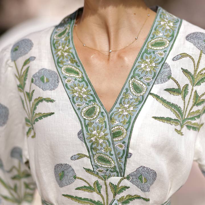 Maison Marigold - Wholesale Dress - Women's - Mykonos Mini Dress Blue Flower
