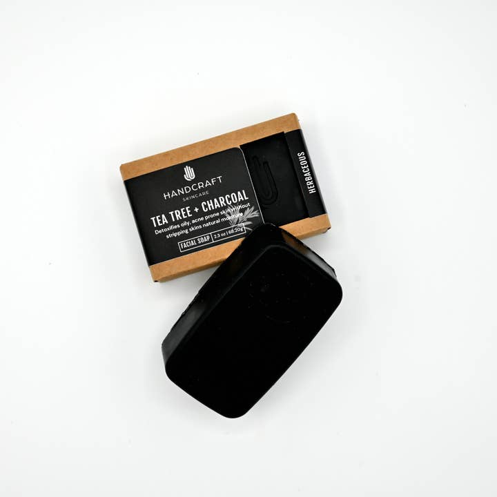 HandCraft Skincare - Wholesale Facial Cleanser - Tea Tree + Charcoal Detoxifying Facial Soap4