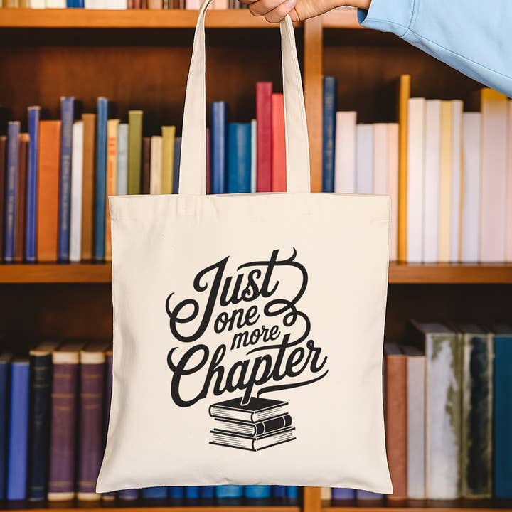 Just One More Chapter Canvas Tote Bag for wholesale by WhiteWolfeDesign