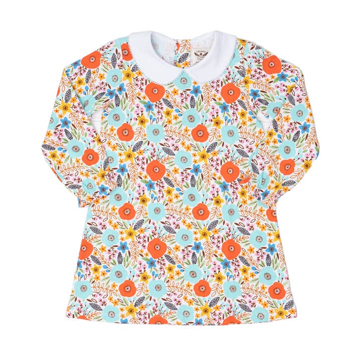 Presley Kait Fall Floral Kid's Dress for wholesale by The Oaks Apparel Company