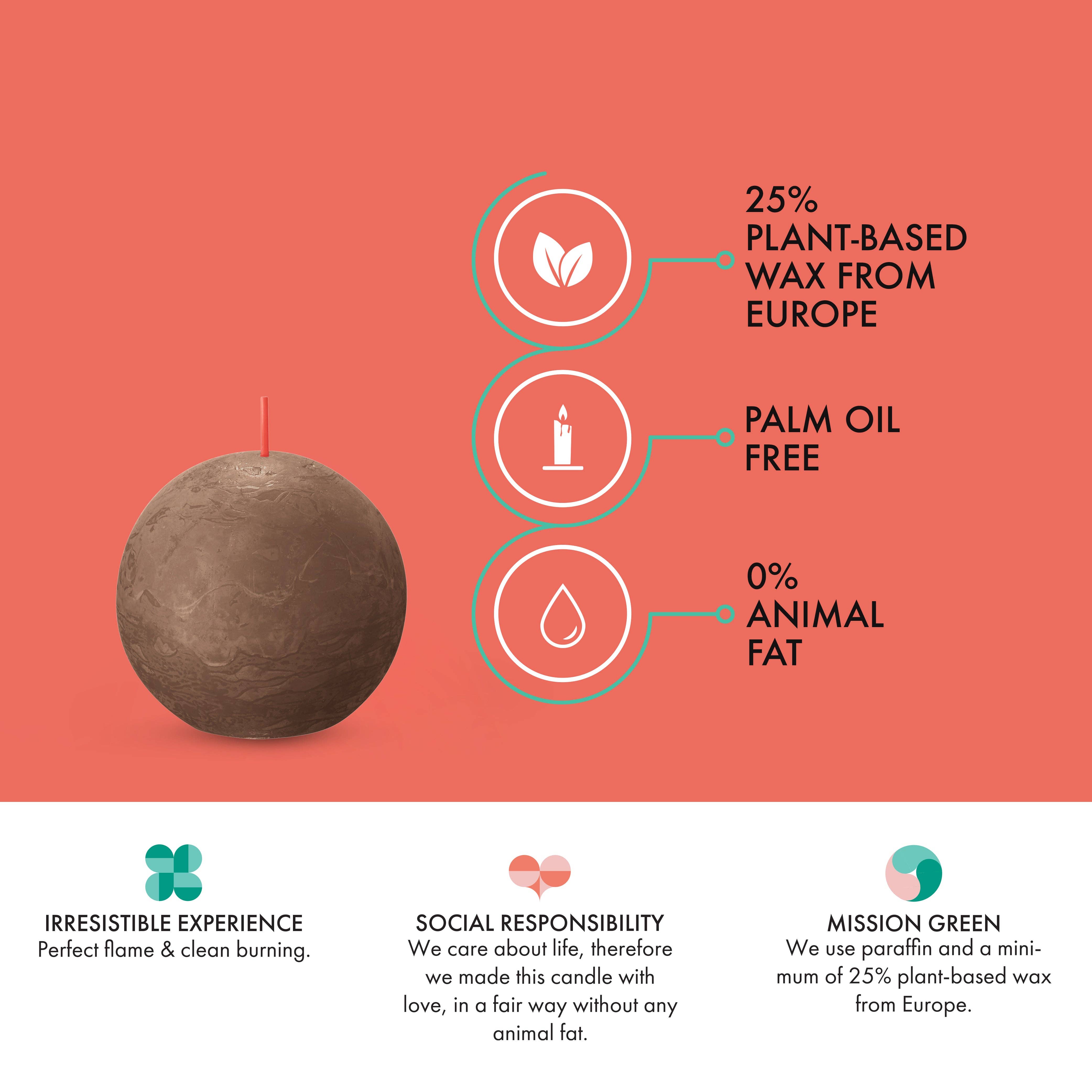 BOLSIUS – Velas de decoração por atacado – 6 Velas rústicas 3" - Inperfuted - Natural - Eco-Friendly - Cera Plant-Based - **Vendido Individualmente71