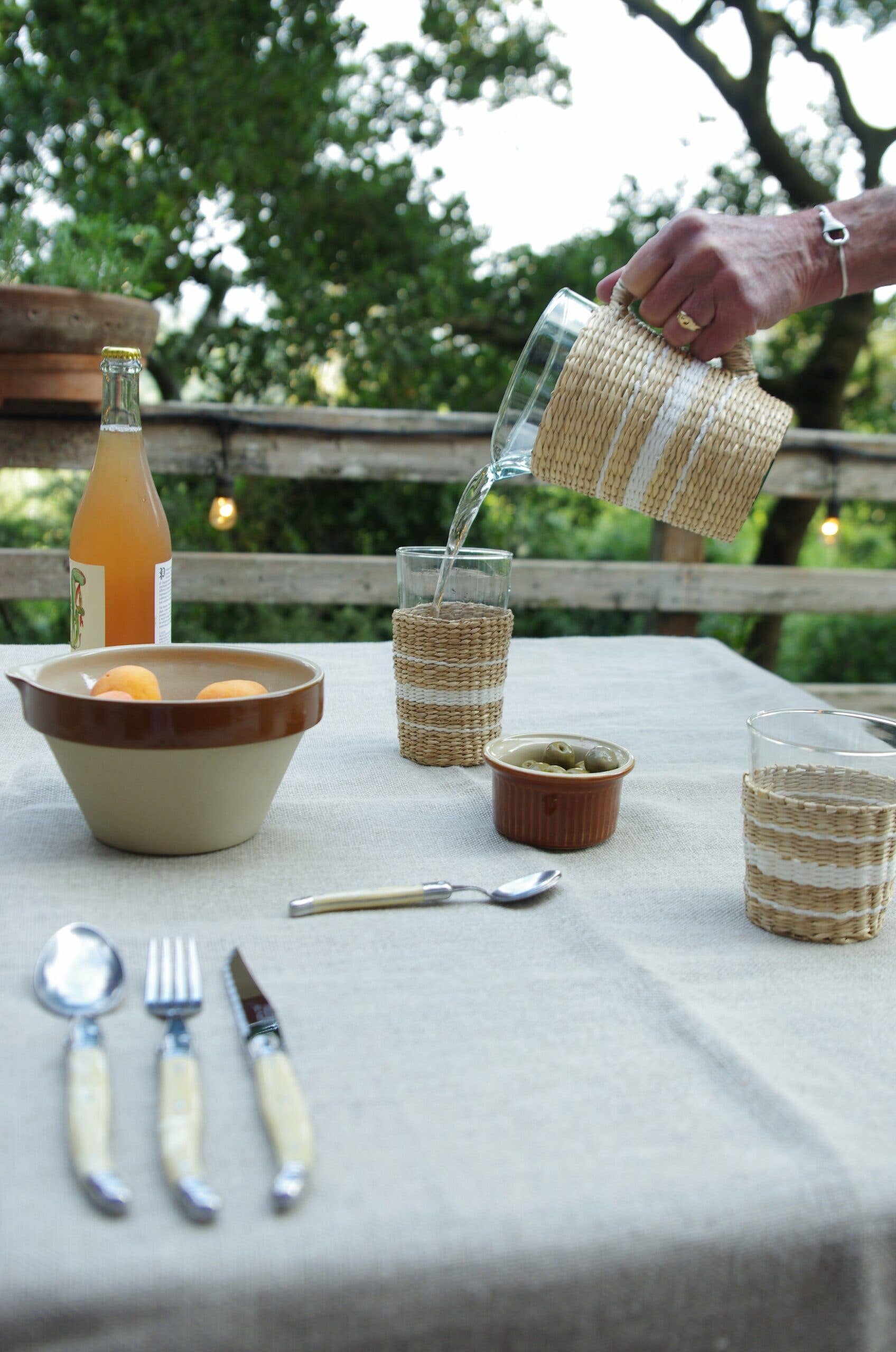 Be Home - Wholesale Pitcher - Seagrass White Stripe Pitcher3