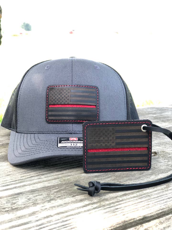 Thin Red Line Hat and Keychain Combo for wholesale by NDesigns Leather
