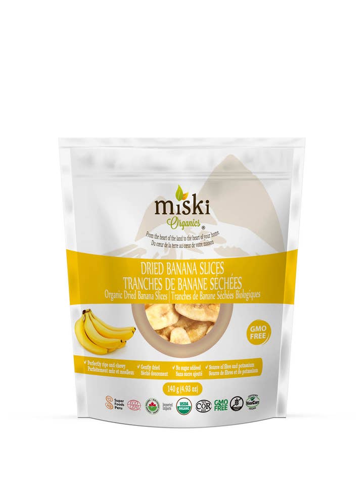 Organic Dried Banana Slices for wholesale by Miski Organics