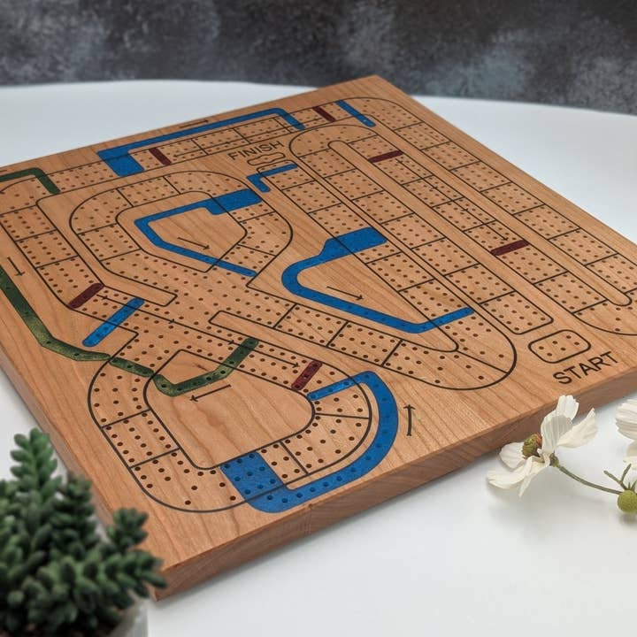 EBONWOOD - Wholesale Board Game - Handmade Cribbage Wars Board - Luxury Board with Resin Inlay – Premium 3-Track Game Setwith Resin Inlay2