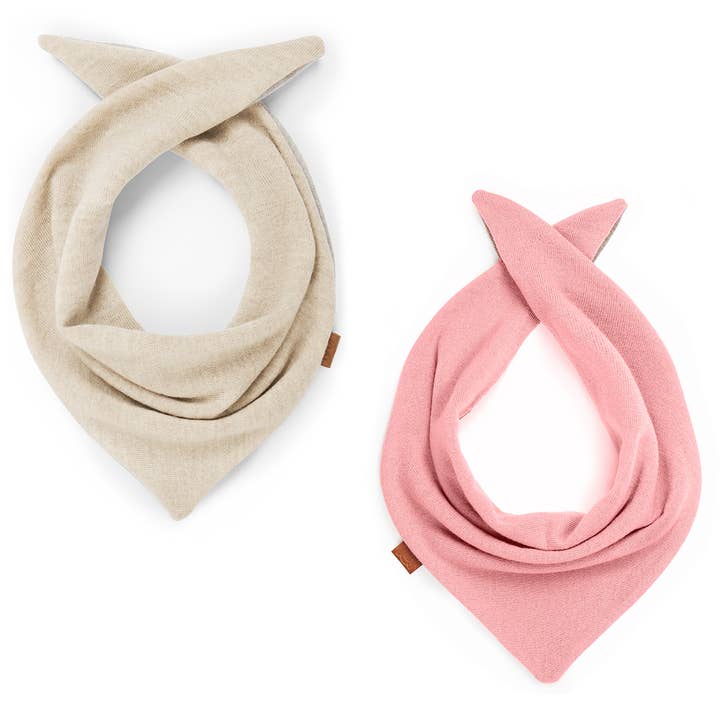 Écharpe réversible en mérinos - rose-beige pour la vente par MAYLILY