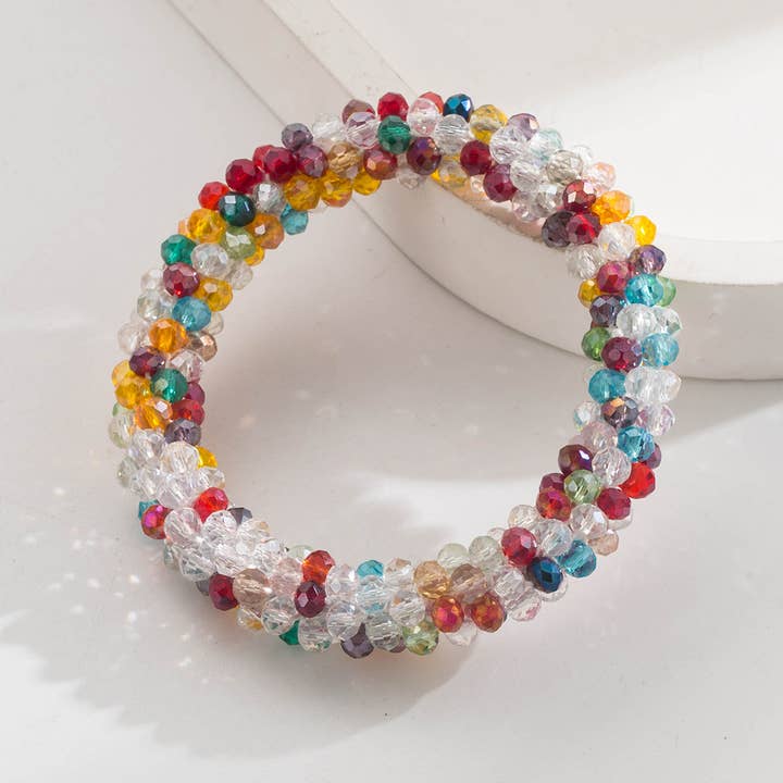 ACCITY - Wholesale Hair Tie - Dopamine Crystal Beaded Hair Tie Bracelet_CWAJE05906