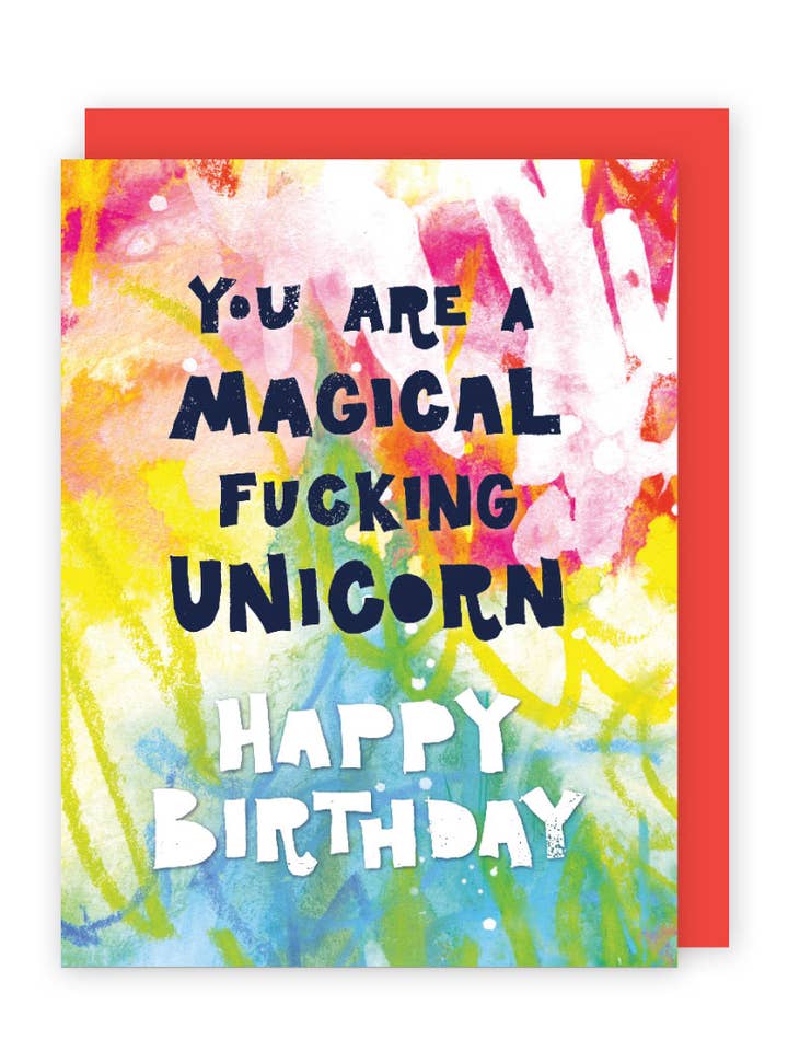 Du är en Magisk Jävla Unicorn Födelsedagskort för wholesale av Tori Tornado