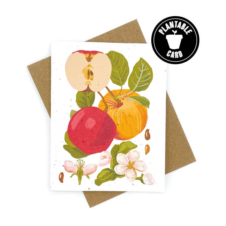 Apple Botanical Blank Card for wholesale by Cato & Company