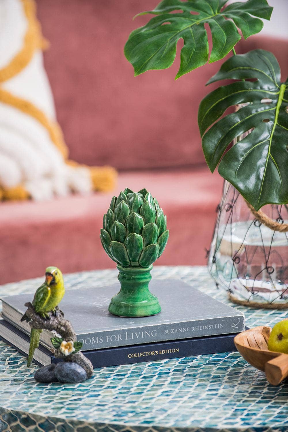 A&B Home Group Inc. - Wholesale Decorative Figurine - D4x7.5" Blooming Artichoke Accent, Small - Green4