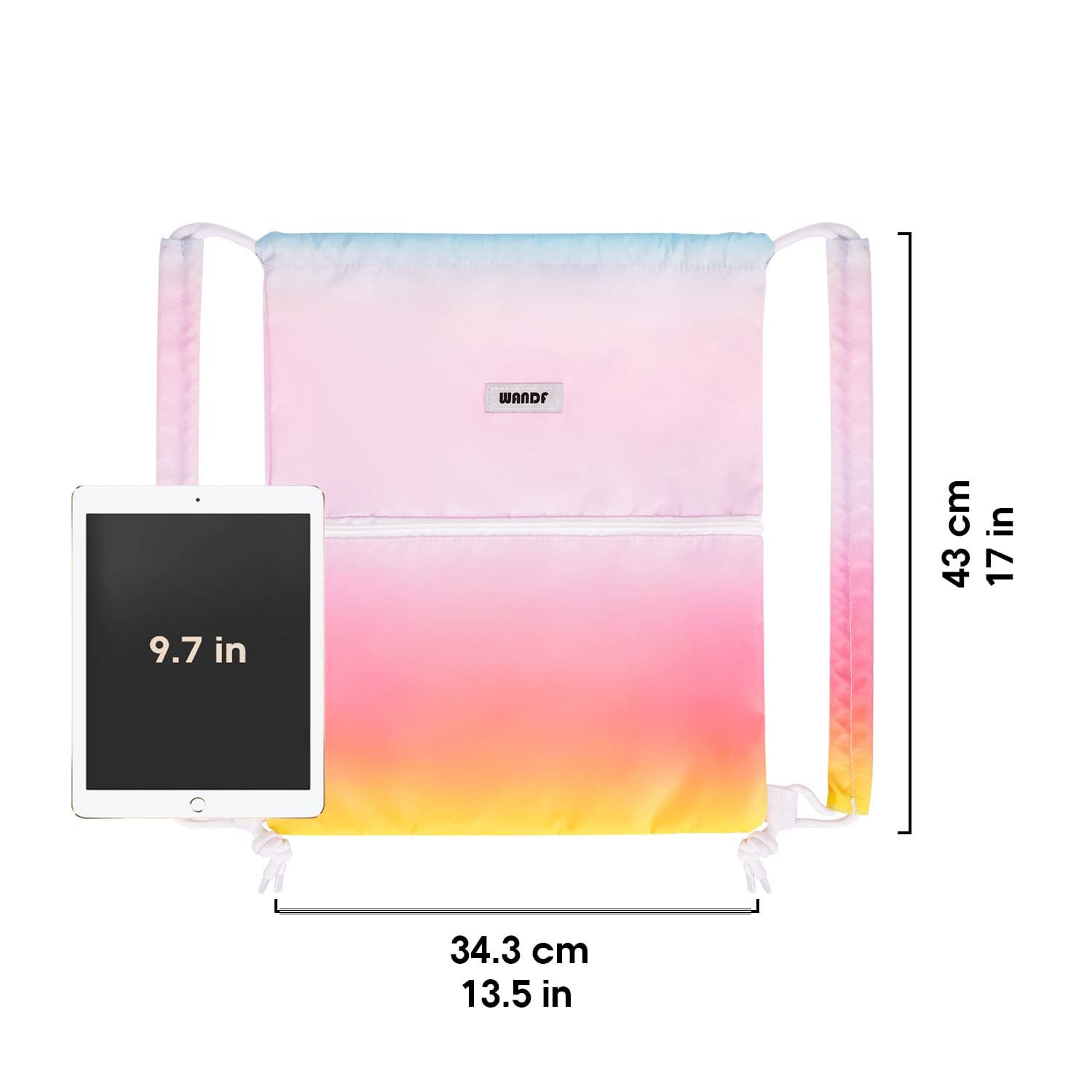 wandf - Wholesale Tas met trekkoord - Uniseks - Sportieve rugzak met trekkoord en dubbele schouderpads34