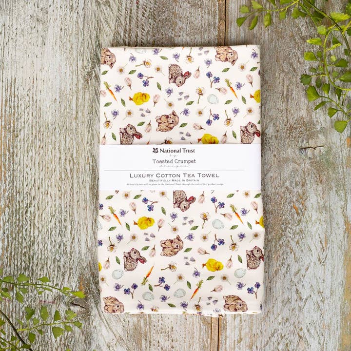 Toasted Crumpet – wholesale Tea towel – Easter Bunnies & Chicks Tea Towel