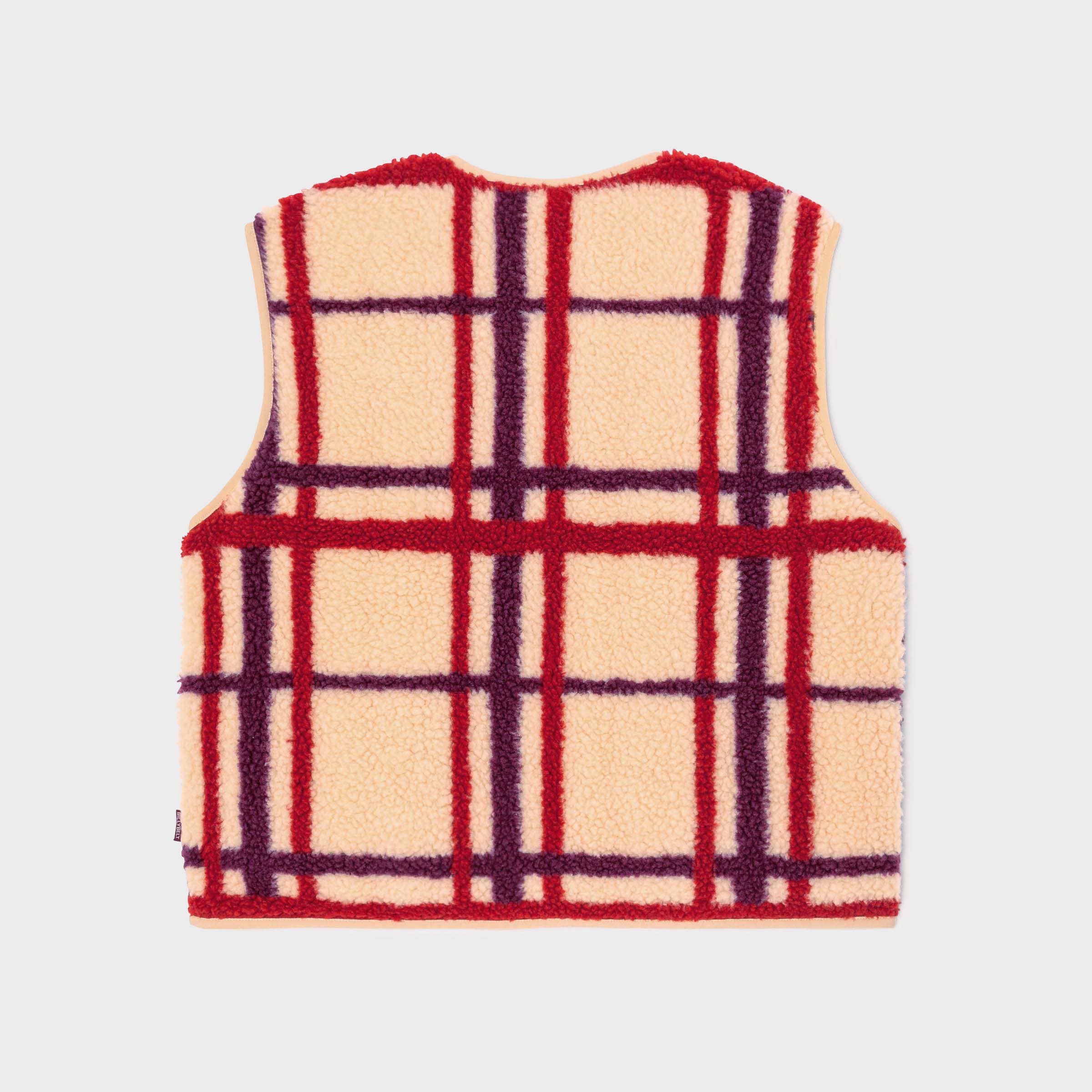 BILLYBELT – Colete - Mulher por atacado – Colete xadrez sherpa feminino sem mangas com zíper8