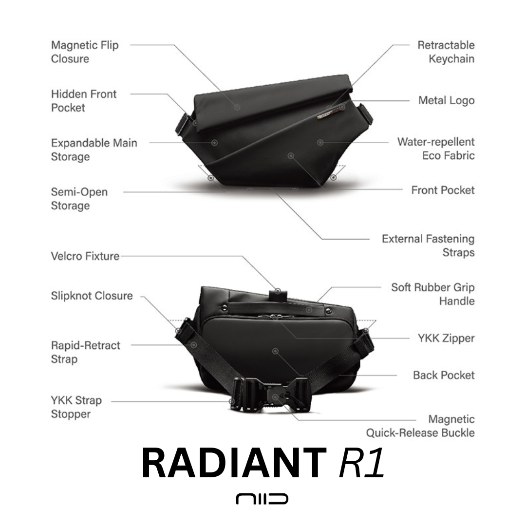 NIID - Wholesale Crossbodytas - Heren - NIID R1 draagtas voor in de stad8