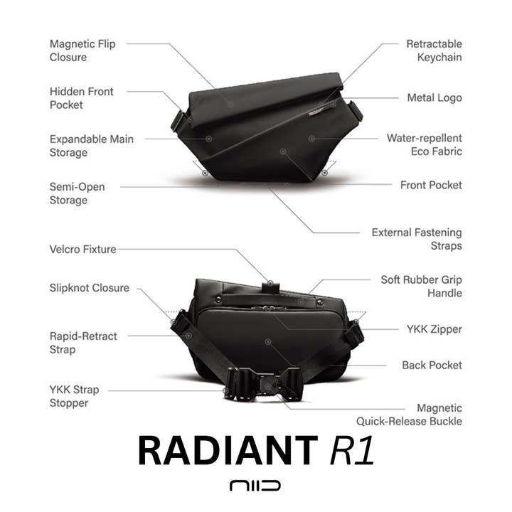 NIID - Wholesale Crossbodytas - Heren - NIID R1 draagtas voor in de stad8